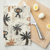 Linge De Cuisine Boho Monkey Jungle Safari Pattern (Quart Plié)