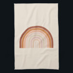 Linge De Cuisine Boho Rainbow Beige Terracotta<br><div class="desc">Arc-en-ciel - Arcs Abstraits - Beige neutre / Terracotta.</div>