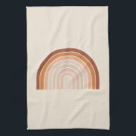 Linge De Cuisine Boho Rainbow Beige Terracotta<br><div class="desc">Arc-en-ciel - Arcs Abstraits - Beige neutre / Terracotta.</div>