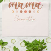 Linge De Cuisine Boho Rainbow Mama avec phases de lune (Plié)