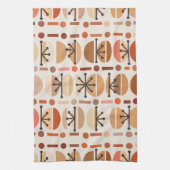 Linge De Cuisine Boho Retro Bowls Lignes Tons Terre (Vertical)