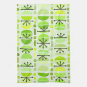 Linge De Cuisine Boho Retro Bowls Lines Chartreuse (Vertical)