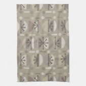 Linge De Cuisine Boho Retro Bowls Lines Taupe (Vertical)