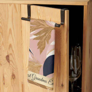 Linge De Cuisine Boho rose vif Feuilles Collection moderne