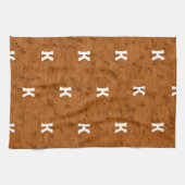 Linge De Cuisine Boho Rustique Texturé Bois brun personnalisé (Horizontal)