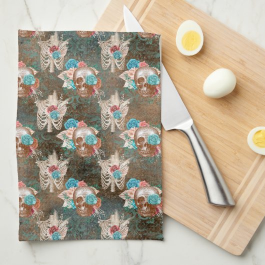 Linge De Cuisine Boho Skull Series Design 13 (Quart Plié)