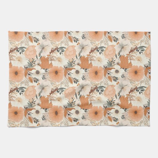 Linge De Cuisine Boho style fleurs couleurs motifs (Horizontal)