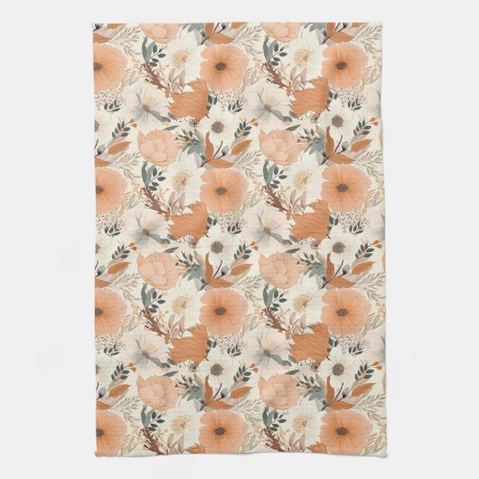 Linge De Cuisine Boho style fleurs couleurs motifs (Vertical)