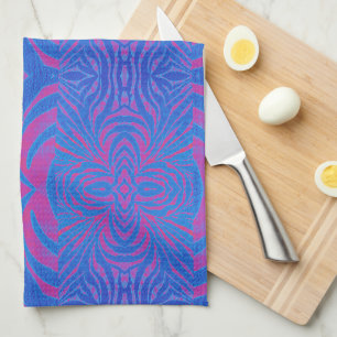 Linge De Cuisine Boho Tiger Bleu et rose