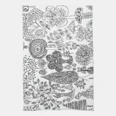 Linge De Cuisine Boho Whimsical Trees Motif noir et blanc (Vertical)