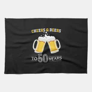 Linge De Cuisine Boire de bière Cheers et bières à 50 ans Anniversa