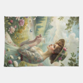 Linge De Cuisine Boire du thé dans le jardin (Horizontal)