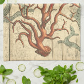 Linge De Cuisine Bois et petit corail (Plié)