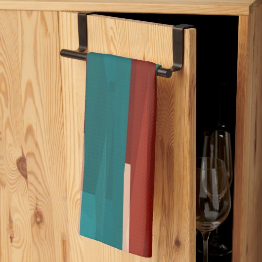 Linge De Cuisine Bois et turquoise (Pliage en tiers)