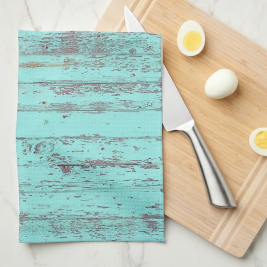 Linge De Cuisine bois peint rustique (Quart Plié)