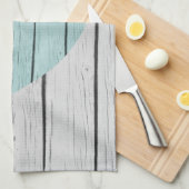 Linge De Cuisine Bois rustique blanc chic (Quart Plié)