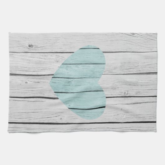 Linge De Cuisine Bois rustique blanc chic (Horizontal)