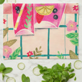 Linge De Cuisine Boisson aux fruits jardin fleurs (Plié)