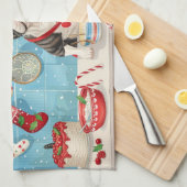 Linge De Cuisine Boisson de Noël de Boston Terrier (Quart Plié)