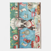 Linge De Cuisine Boisson de Noël de Boston Terrier (Vertical)