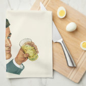 Linge De Cuisine Boissons Cocktails Anciens, Homme Buvant des Boiss (Quart Plié)