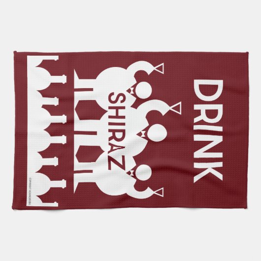 Linge De Cuisine Boissons de vins de Shiraz (Horizontal)