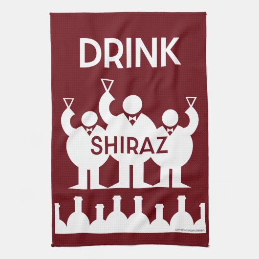 Linge De Cuisine Boissons de vins de Shiraz (Vertical)