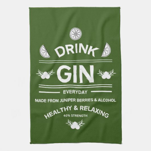 Linge De Cuisine Boissons Gin | Love Gin | Décor | Service de barre (Vertical)