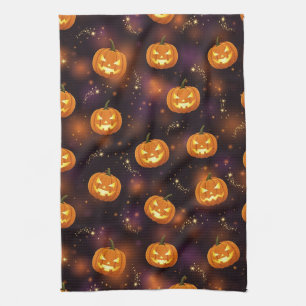Linge De Cuisine Bokeh Halloween Citrouille Lumineuse (4)