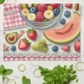 Linge De Cuisine Bol de fruits entouré d'éléments de cuisine (Plié)