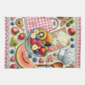 Linge De Cuisine Bol de fruits entouré d'éléments de cuisine (Horizontal)