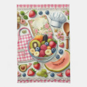 Linge De Cuisine Bol de fruits entouré d'éléments de cuisine (Vertical)