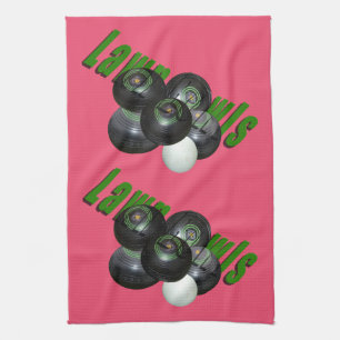 Linge De Cuisine Bol De Pelouse Noir Et Bol De Pelouse Vert Logo, R