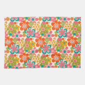 Linge De Cuisine Bold Bright Retro Abstract Flower Pattern (Horizontal)