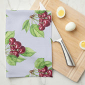 Linge De Cuisine Bold Cherry sur Branches par Natasha Us (Quart Plié)