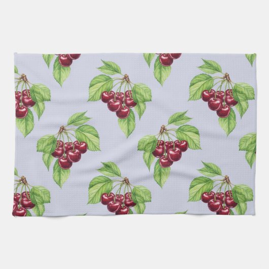 Linge De Cuisine Bold Cherry sur Branches par Natasha Us (Horizontal)