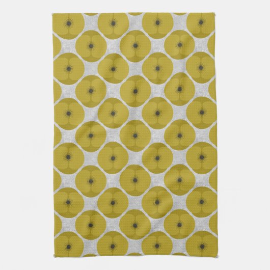 Linge De Cuisine Bold Minimalist Poppy Textured Floral Yellow (Vertical)