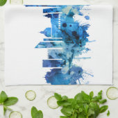 Linge De Cuisine Bologne Italie Skyline Bleu (Plié)