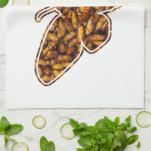 Linge De Cuisine Bombyx Mori Silk Moth Cycle de vie Silhouette (Plié)