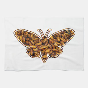 Linge De Cuisine Bombyx Mori Silk Moth Cycle de vie Silhouette