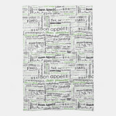 Linge De Cuisine Bon appetit dans d'autres langues - vert (Vertical)