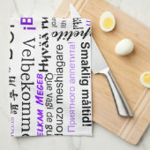 Linge De Cuisine Bon appetit dans d'autres langues - violet (Quart Plié)