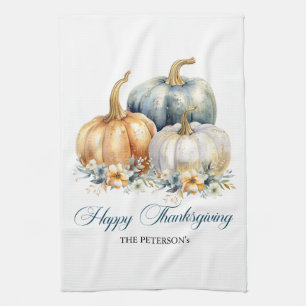 Linge De Cuisine Bon thanksgiving Blue Orange Gold Citrouilles