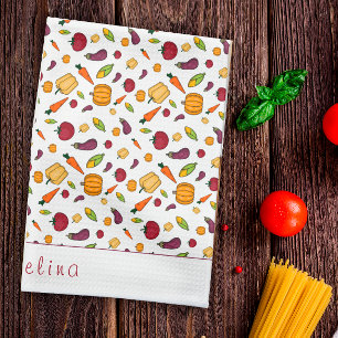 Linge De Cuisine Bon thanksgiving légumes motif blanc