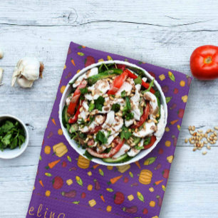 Linge De Cuisine Bon thanksgiving légumes motif violet