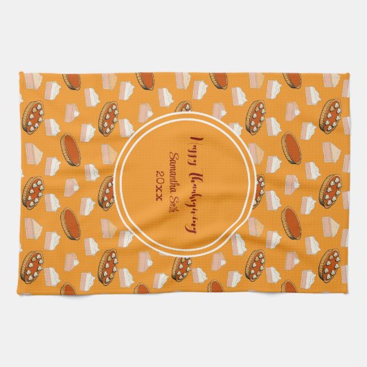 Linge De Cuisine Bon thanksgiving Motif de Citrouilles de fin de vi (Horizontal)