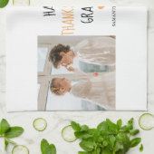 Linge De Cuisine Bon thanksgiving photo Collage moderne grand-père (Plié)