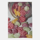 Linge De Cuisine Bonbons aux fruits durs déversés de pot - Cuisine (Vertical)
