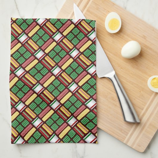 Linge De Cuisine Bonbons de Noël à l'ancienne (Quart Plié)