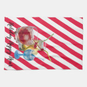 Linge De Cuisine Bonbons de Noël canne heureuse (Horizontal)
